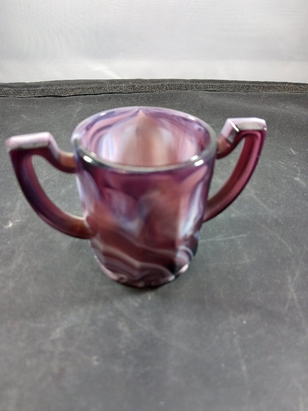 Vintage Imperial Glass Colonial Purple Slag Colonial 2-Handled Toothpick Holder